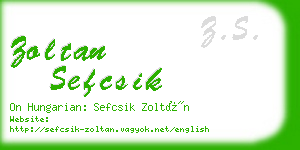 zoltan sefcsik business card